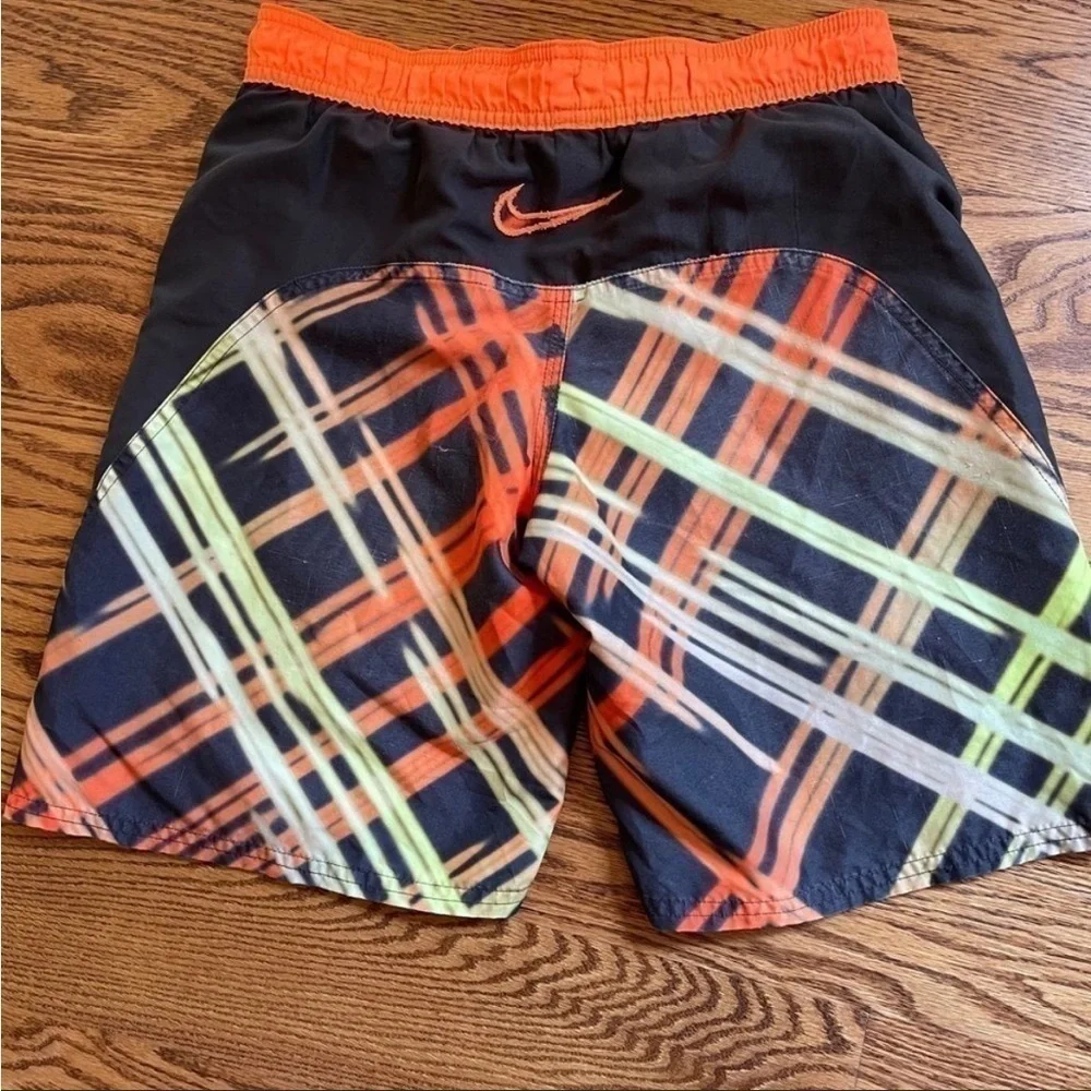 Nike Boys Small Orange and Black Swim Trunks